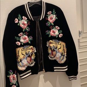 Velvet jacket with appliqués